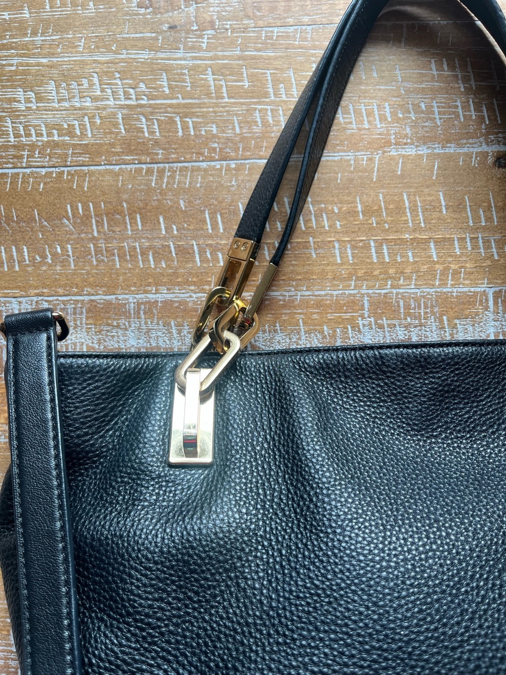 Michael Kors Black Pebbled Leather Bag with Gold Hardware - Picture 7 of 8